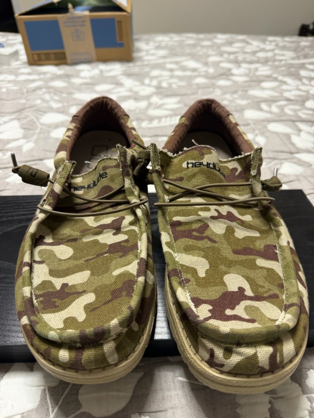 Hey Dude Multicam Camo Slip-Ons in Olive, Tan and Brown